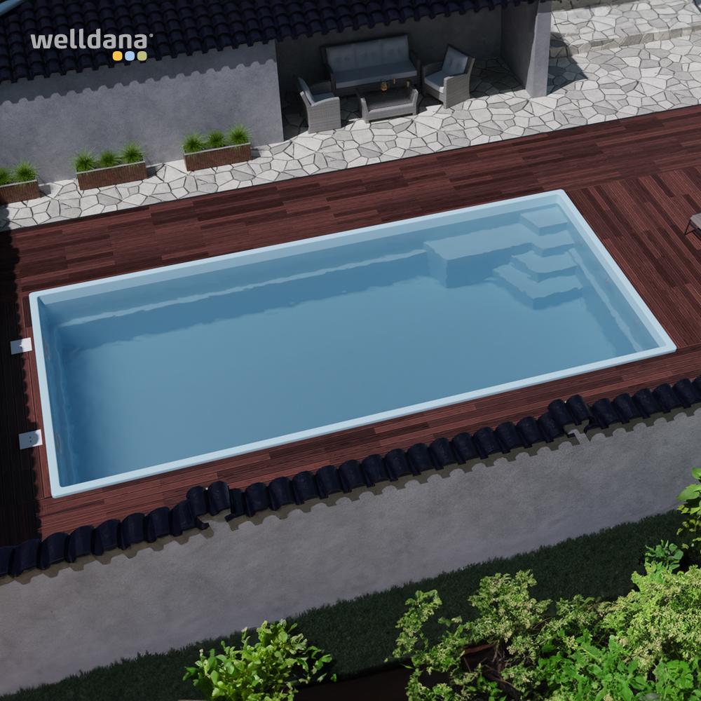 Fiber pool model Madrid 7,70 x 3,70 x 1,50 m