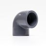 Vinkel 90°, 1½"x50mm ID PVC. Gevind/lim
