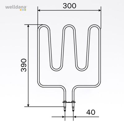 Sauna element 1500W, 240V Terminaler i bunden.