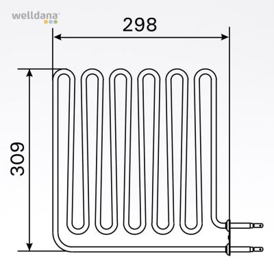 Sauna Element 2750W, 230V Vega (terminal side)