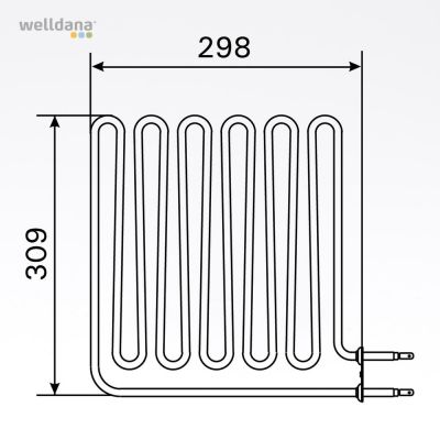 Sauna Element 2670W, 230V Terminaler i siden.