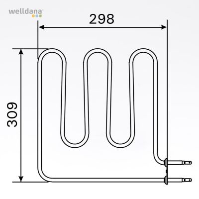 Sauna Element 1500W, 230V Terminaler i siden.