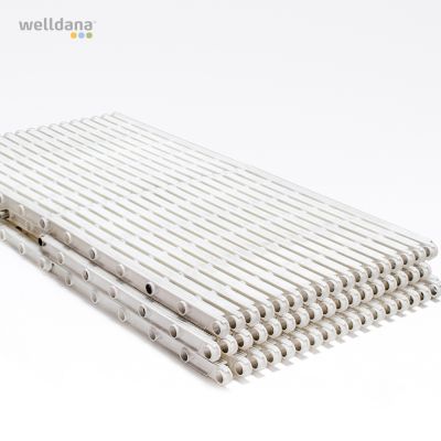 Overløbsrist, hvid, PV33 Bredde: 19-60cm, højde: 3,5cm