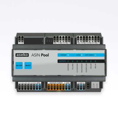ASIN Pool Aseko Poolstyring. App styring Intelligent LAN kontroller til flere enheder.