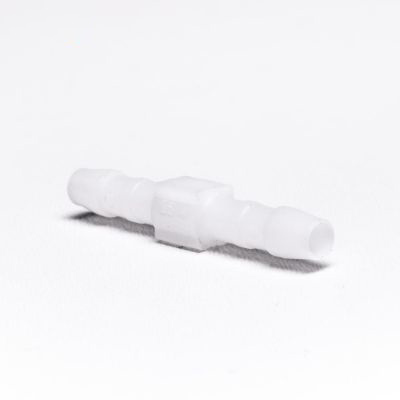 Slangestuds, samler. Hvid pvc. t/rød PN slange.