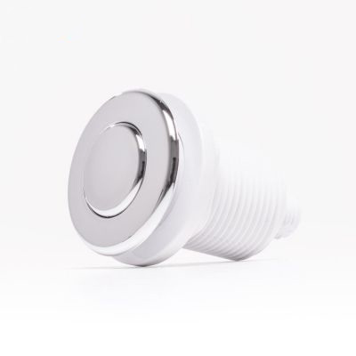 Pneumatisk (luft) start/stop knap. Komplet. Krom. Ø45,5mm hulØ 30