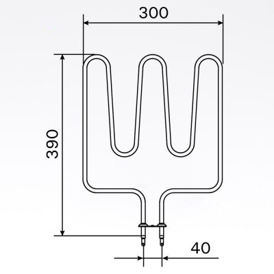 Sauna element 1500W, 240V Terminaler i bunden.