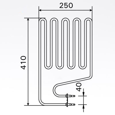 Sauna element 1500W, 230V Terminaler i siden.