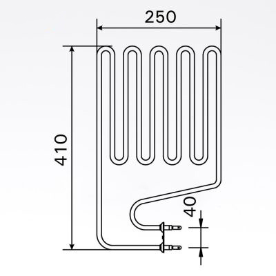 Sauna element 2000W, 230V Terminaler i siden.