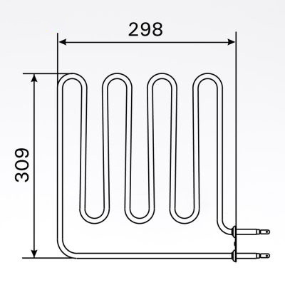 Sauna Element 2000W, 230V Terminaler i siden.