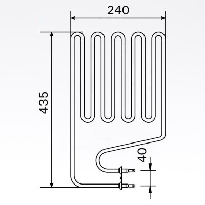 Sauna element 2150W, 230V Terminaler i siden.