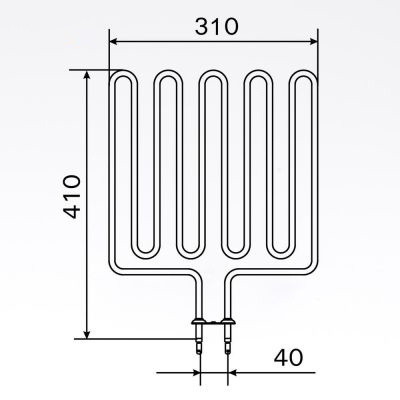 Sauna element 2670W, 240V Terminaler i bunden.