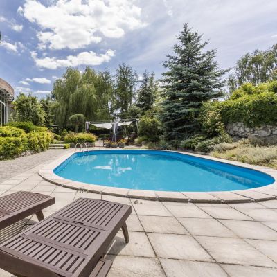 Ovalpool Toscana 4,16x8m bluestyle topliste 1,5m dyb 0,8mm folie adriablau