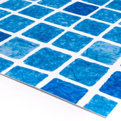 Liner 8x4x1,5 m /Blå Mosaik 0,8 mm/ pool m. hjørne trappe