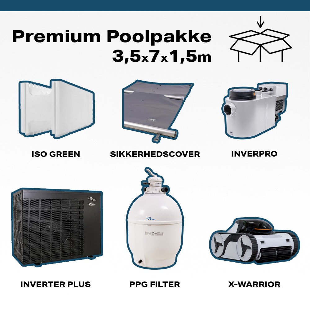 Premium Poolpakke 3.5x7x1.5m